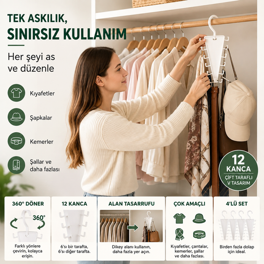PratikAskı™ 360° Döner Çift Taraflı Organizer