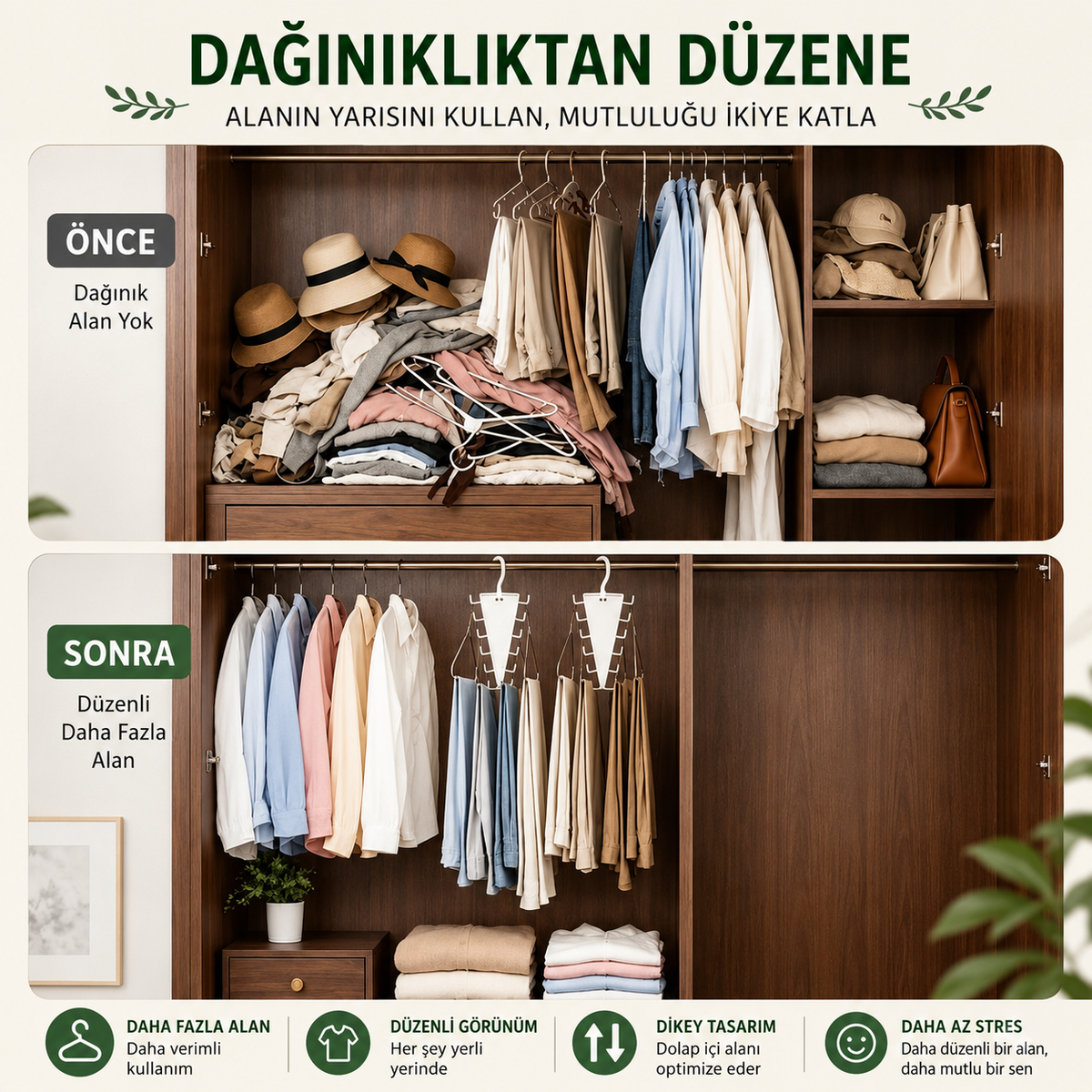 PratikAskı™ 360° Döner Çift Taraflı Organizer